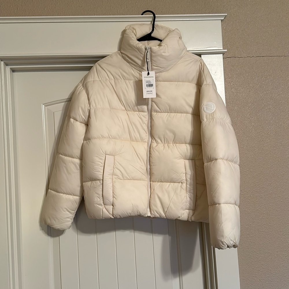 Jilly Box Noize Puffer Jacket Size Small Cream